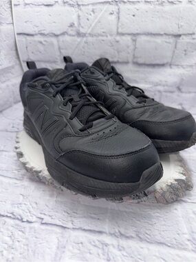 New Balance 857 Shoes Mens Size 14 2E Black Leather Slip Resistant Work Sneakers